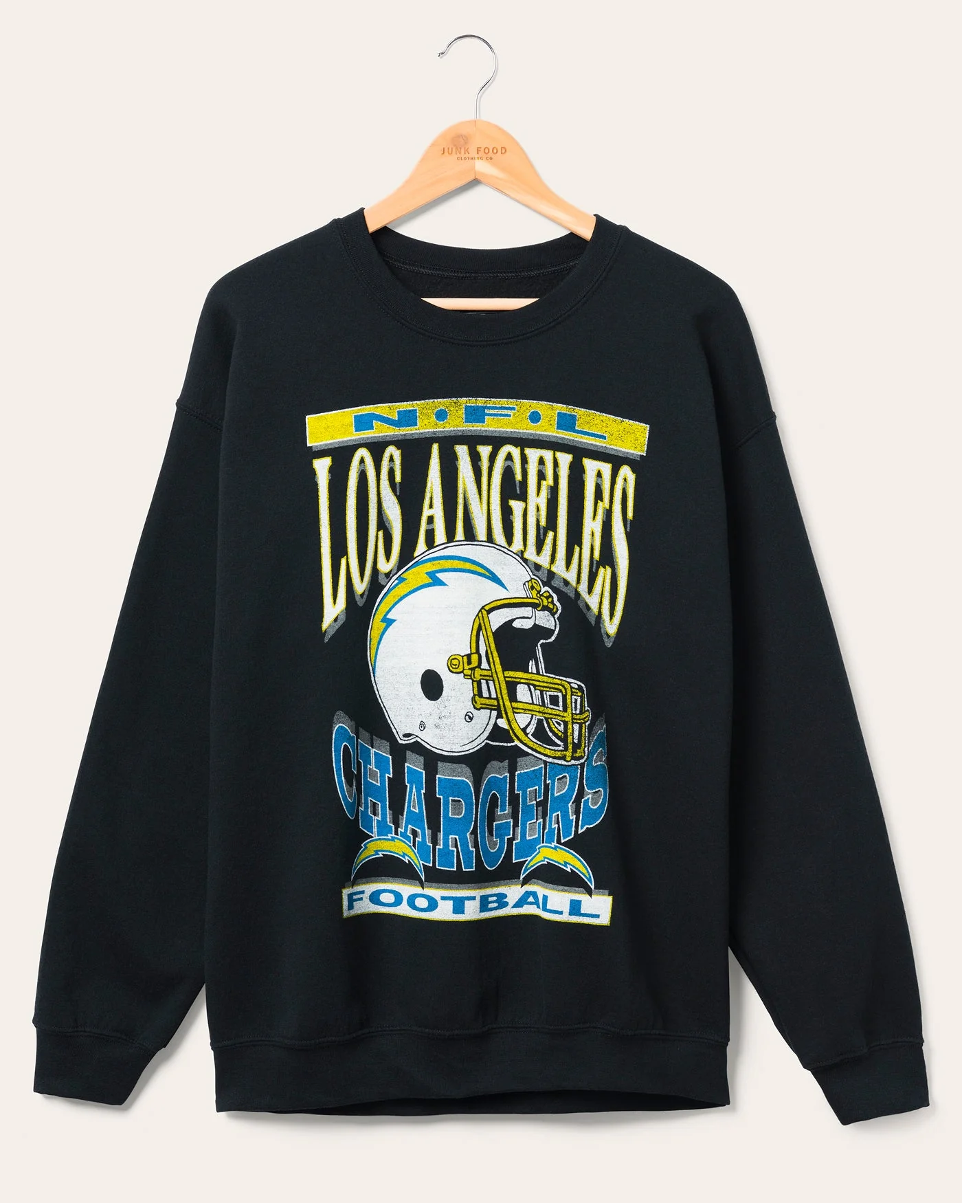 Image of Los Angeles Chargers Helmet Flea Market Crew Fleece