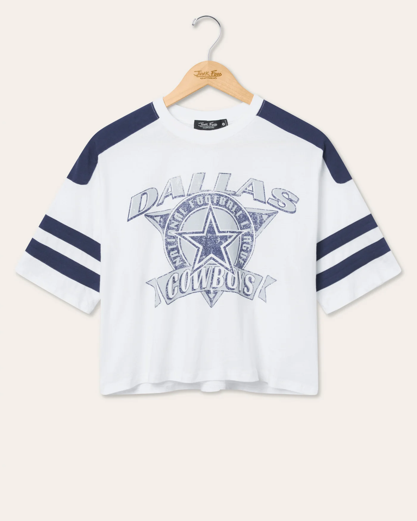 Image of Women's Dallas Cowboys Striped Crop Tee