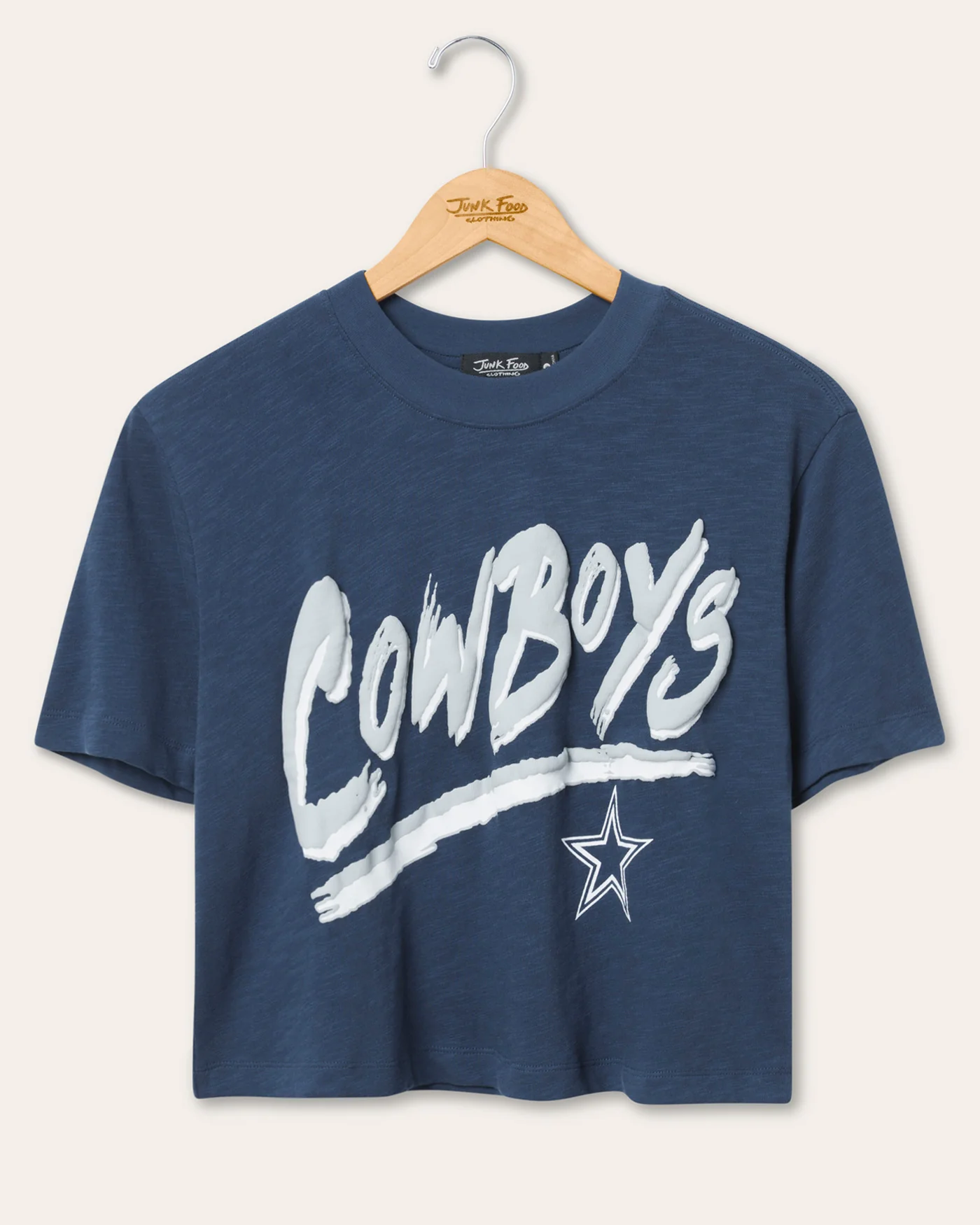 Image of Women's Dallas Cowboys Thrill Mock Neck Crop Tee