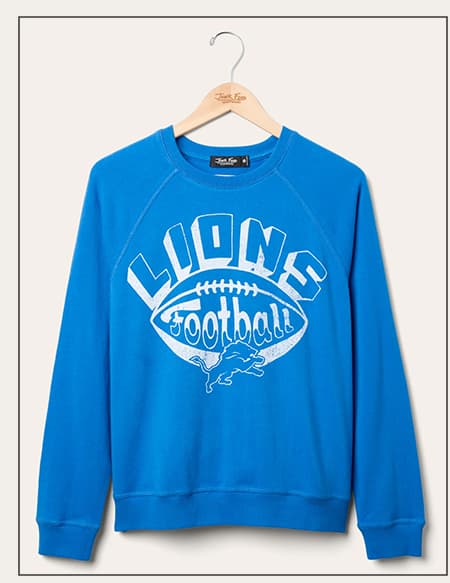 Women's Detroit Lions Football Raglan Crew Fleece