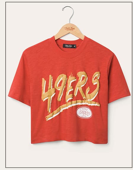 Women's San Francisco 49ers Thrill Mock Neck Crop Tee