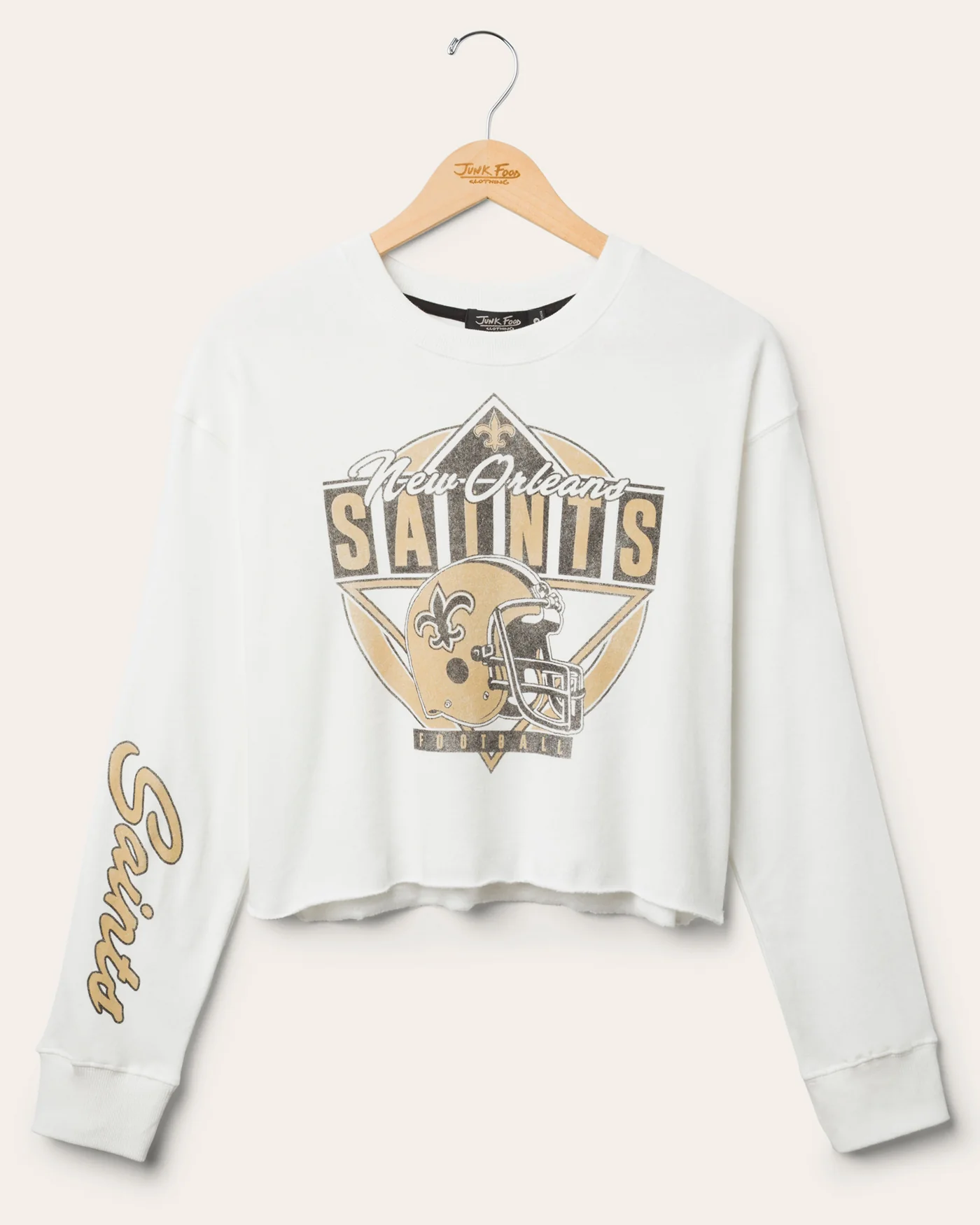 Image of Women's New Orleans Saints Helmet Crop Fleece