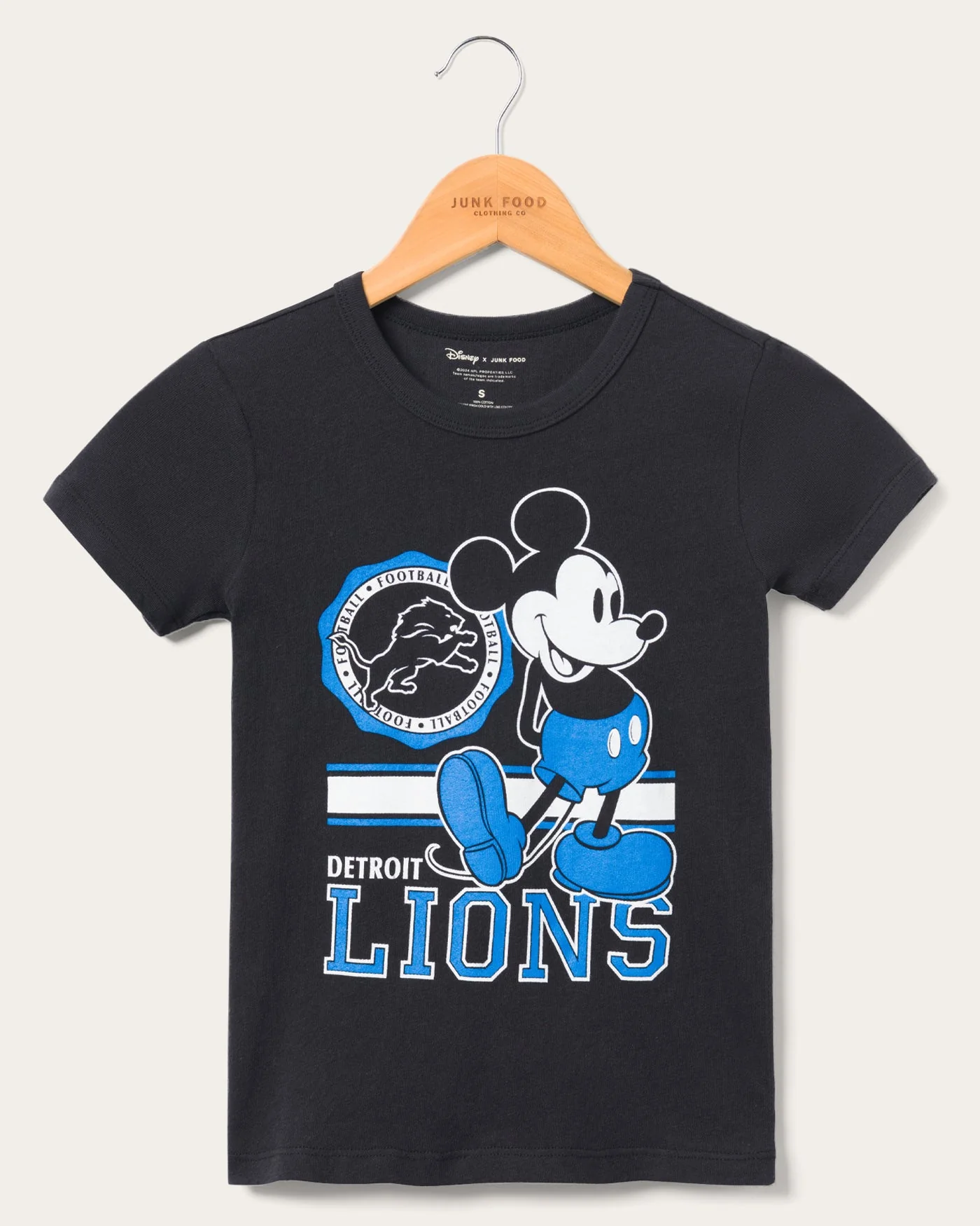Image of Kids Detroit Lions Mickey Crest Tee