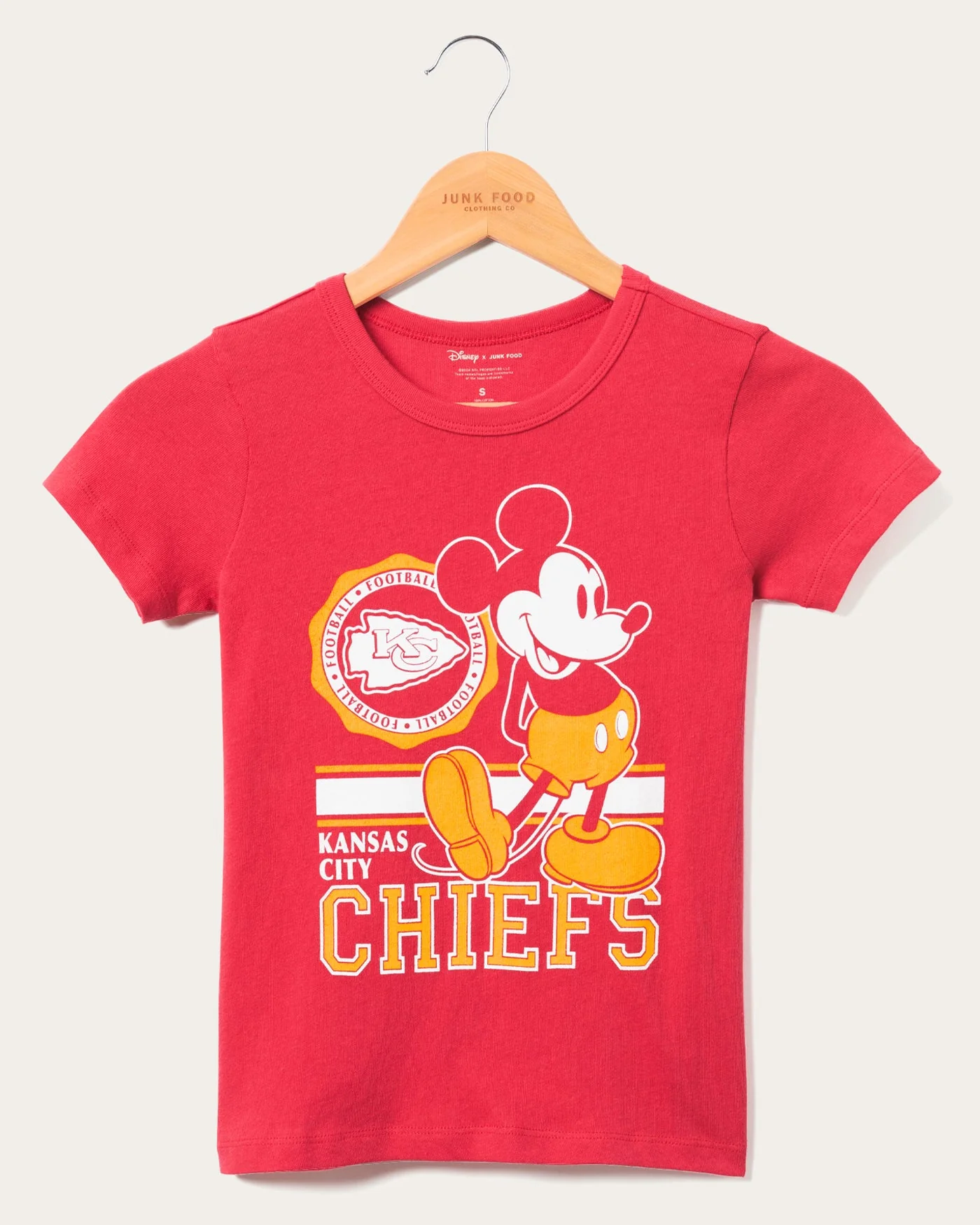 Image of Kids Kansas City Chiefs Mickey Crest Tee