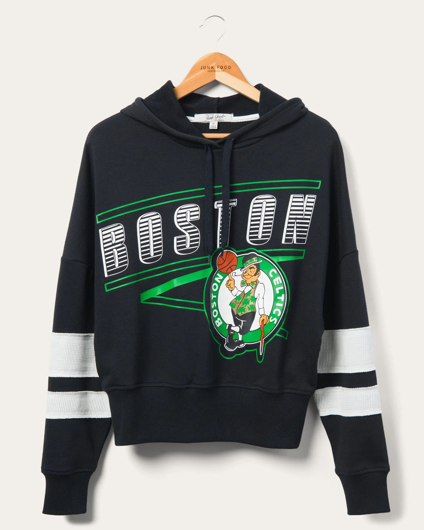 Image of Women's Celtics Overtime Striped Fleece Hoodie