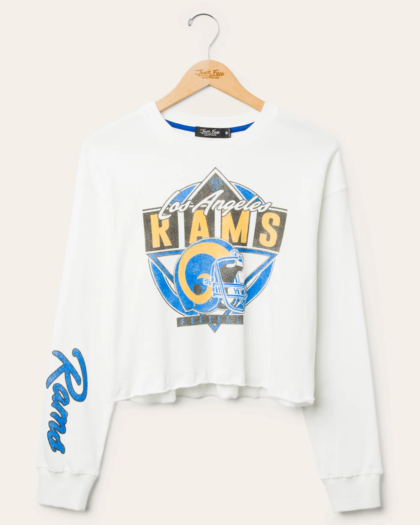 Image of Women's Los Angeles Rams Helmet Crop Fleece