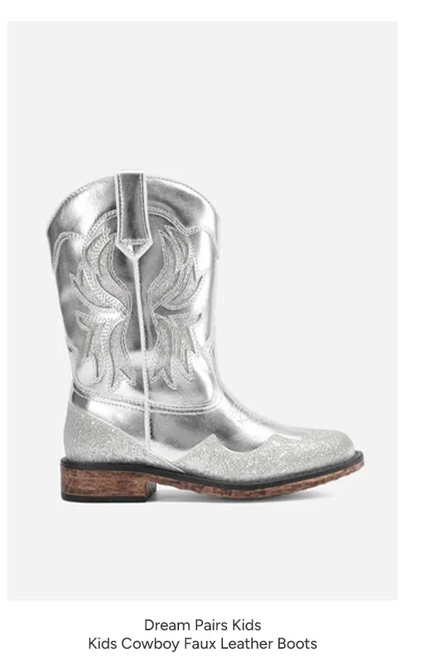 Kids Cowboy Faux Leather Boots