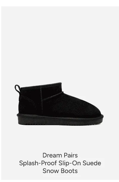 Splash-Proof Slip-On Suede Snow Boots