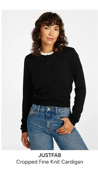 Cropped Fine Knit Cardigan