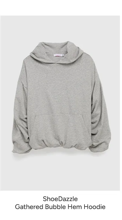Gathered Bubbble Hem Hoodie