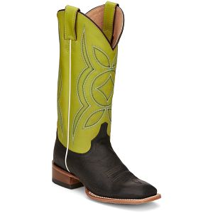 Minick 13" Pull-On Women's Boot in lime green.