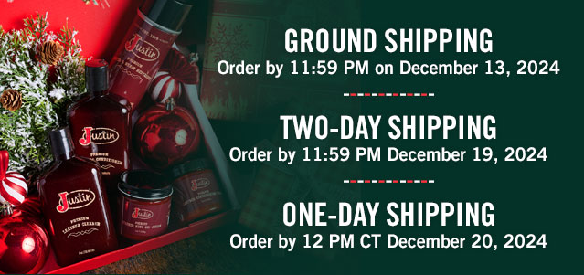 GROUND SHIPPING Order by 11:59 PM on December 13, 2024. TWO-DAY SHIPPING Order by 11:59 PM December 19, 2024. ONE-DAY Order by 12 PM CT December 20, 2024. 