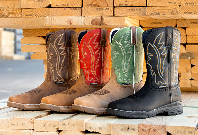 A collection of Justin NiTred Western boots.