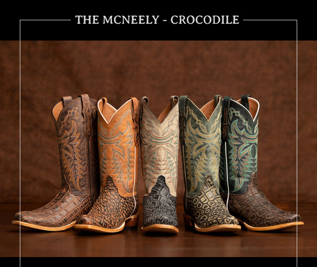 The Mcneely – Crocodile in rustic brown.