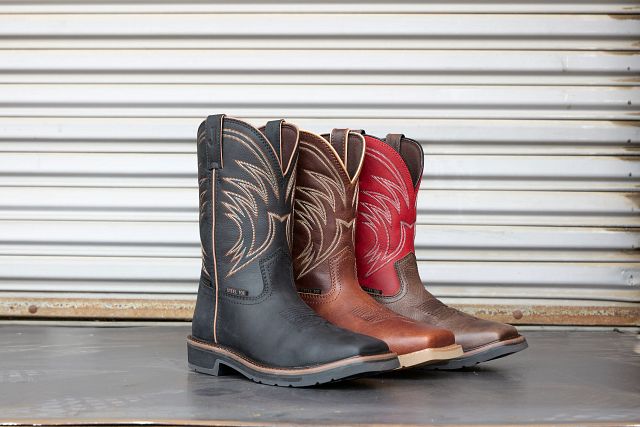 A group of Justin Stampede Boots.