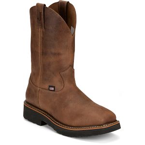 Ames 11" Work Boot in walnut brown.