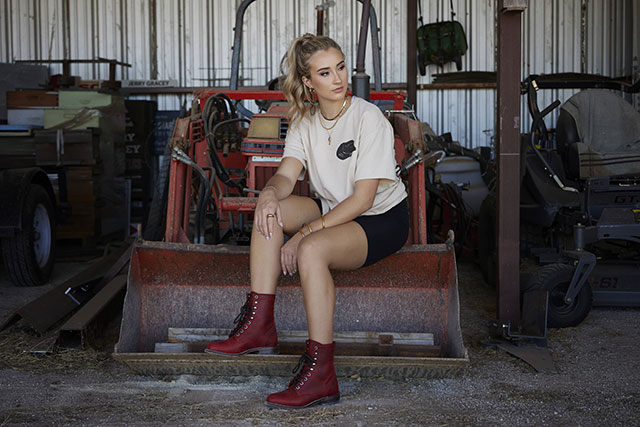 Mckean 7" Lace-Up Roper in red.