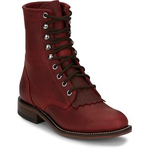 Mckean 7" Lace-Up Roper in red.