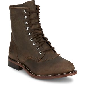 Drennan 7" Lace-Up Roper in khaki (brown).