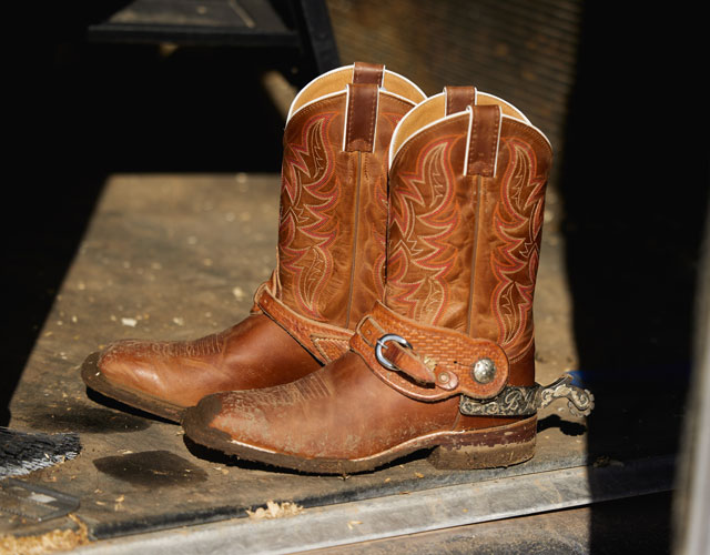 Austin 11" Western in distressed cognac (tan).