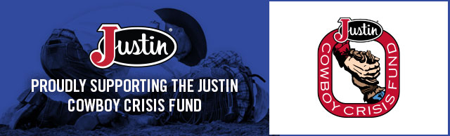 Justin logo. Proudly supporting the Justin Cowboy Crisis Fund.