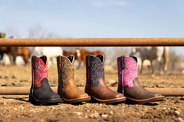 A group of Justin Gypsy Western Boots.