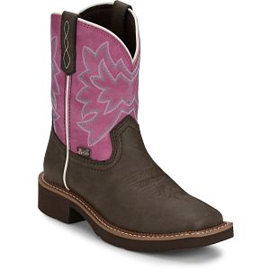 Sunny 8" Western Boot in chocolate brown.