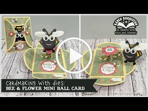 Cardmaking with dies: Bee & Flower Mini Ball Card