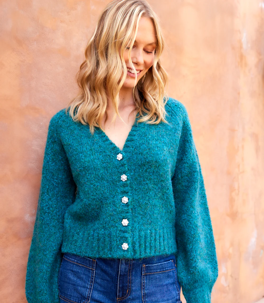 Image of Pearl Button Cardigan Sweater