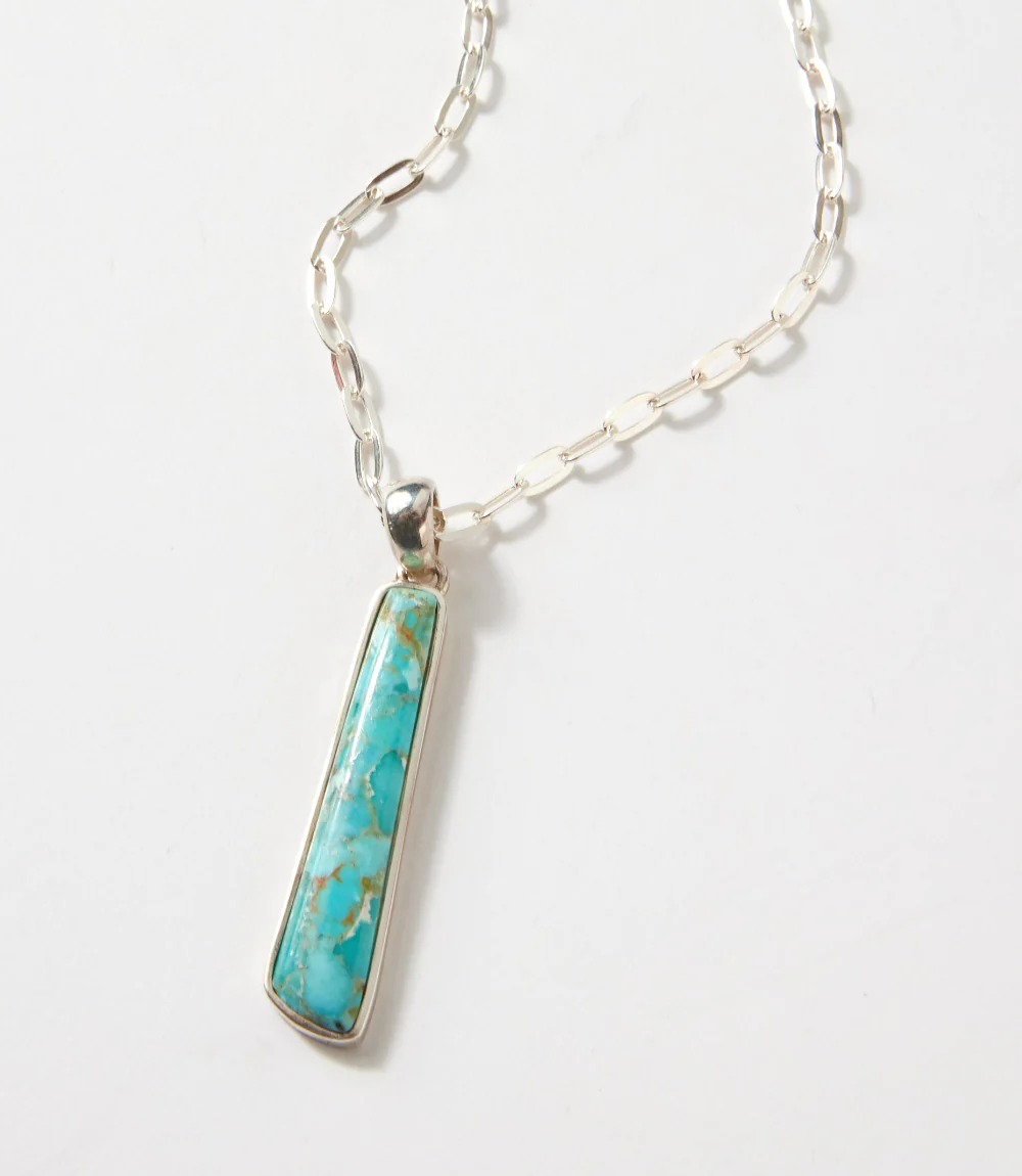 Image of Pueblo Blue Turquoise Pendant Necklace
