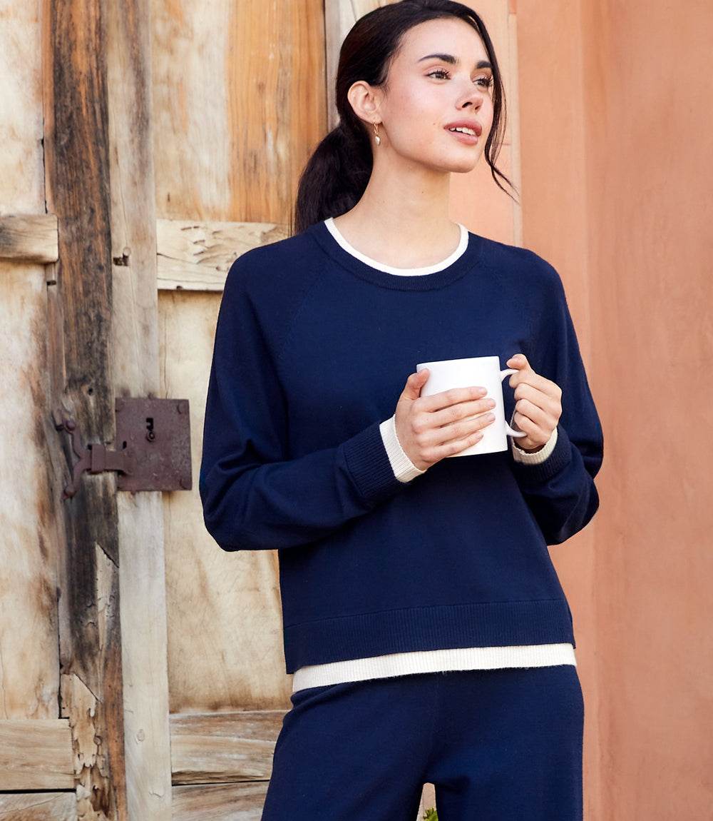 Image of Contrast Crewneck Sweater