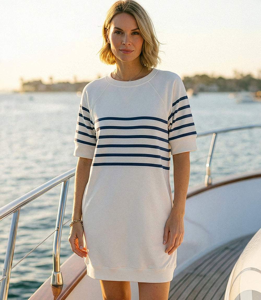 Image of Stripe Raglan Sleeve Dress