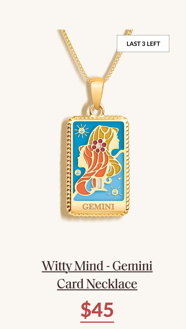 Witty Mind- Gemini Card Necklace