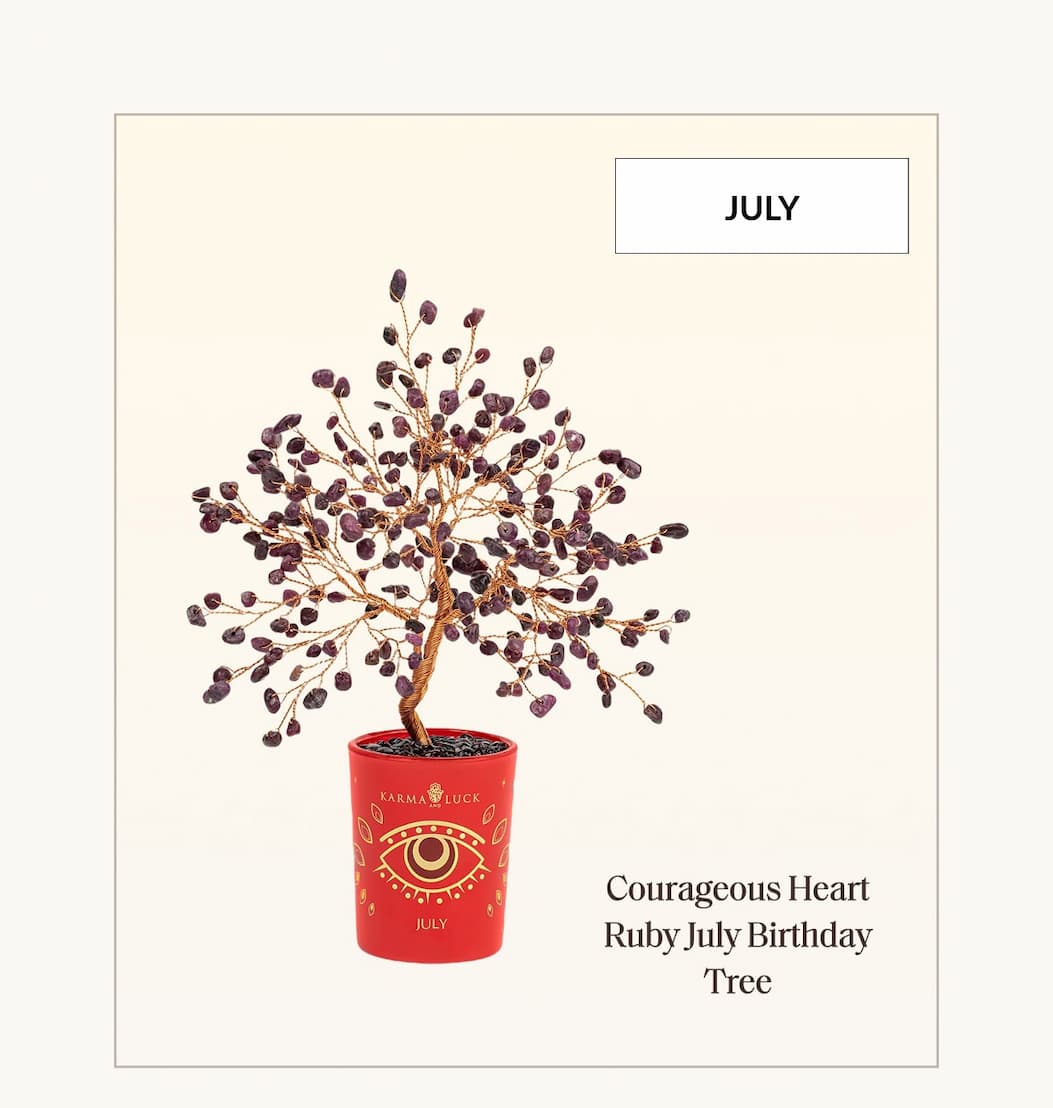 Courageous Heart Ruby July Birthday Tree