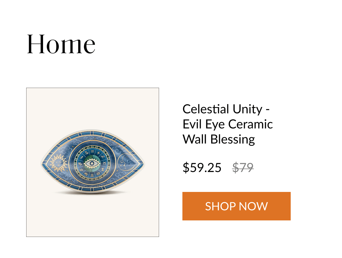 Celestial Unity - Evil Eye Ceramic Wall Blessing