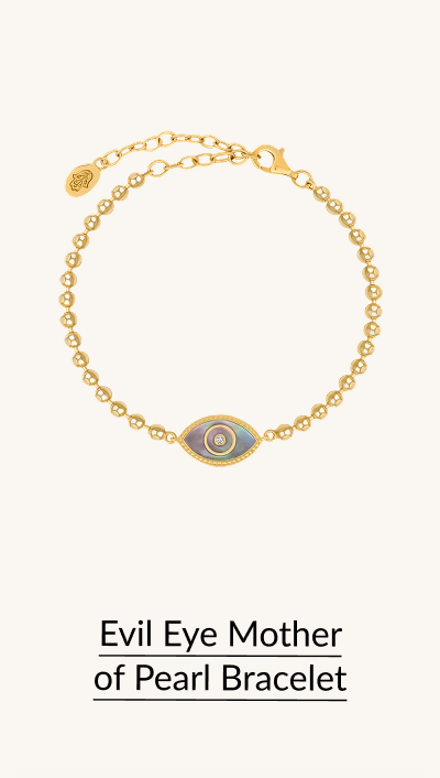 Lucky Charisma Evil Eye Mother of Pearl Bracelet