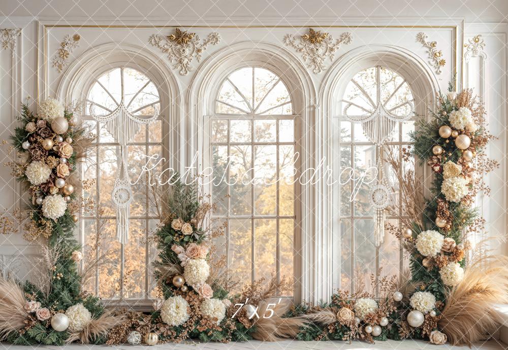 SALE Kate Christmas Arched Window Flower Ornaments Backdrop Designed by Emetselch