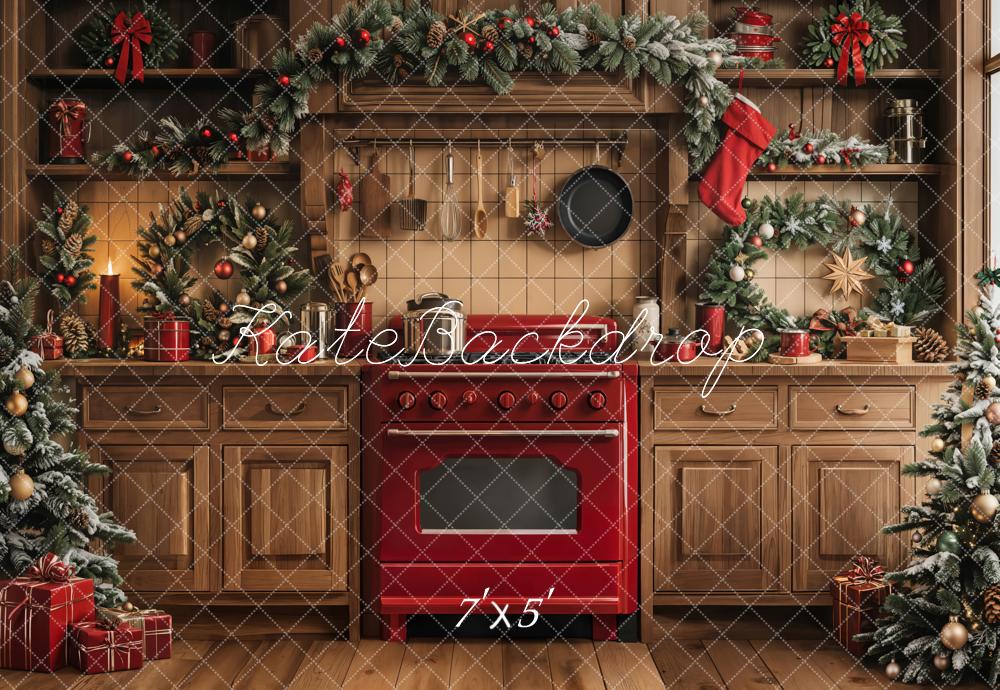 SALE Kate Christmas Kitchen Cabinet Wooden Garland Backdrop Designed by Emetselch