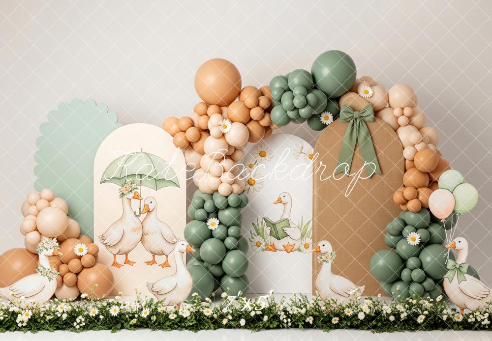 SALE Kate Cake Smash Goose Balloon Arch Daisy Flowers Backdrop Designed by Patty Roberts
