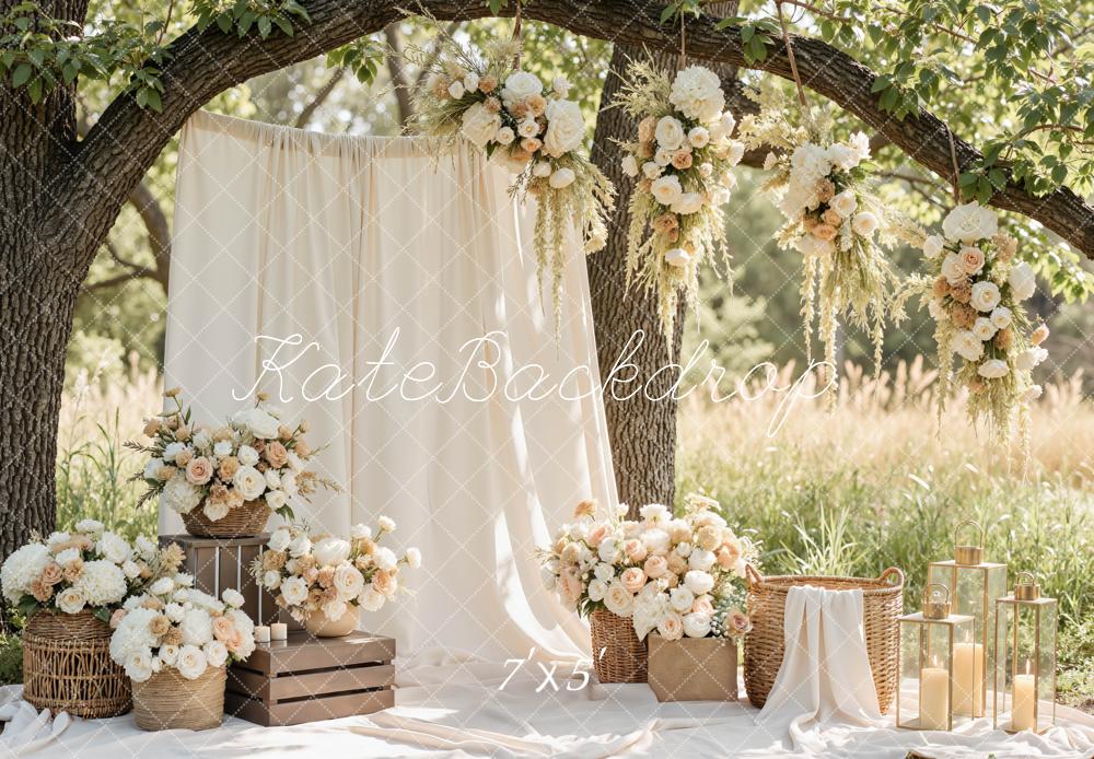 Kate Flower Arch Cream Floral Rustic Wedding Decor Backdrop Designed by Mini MakeBelieve