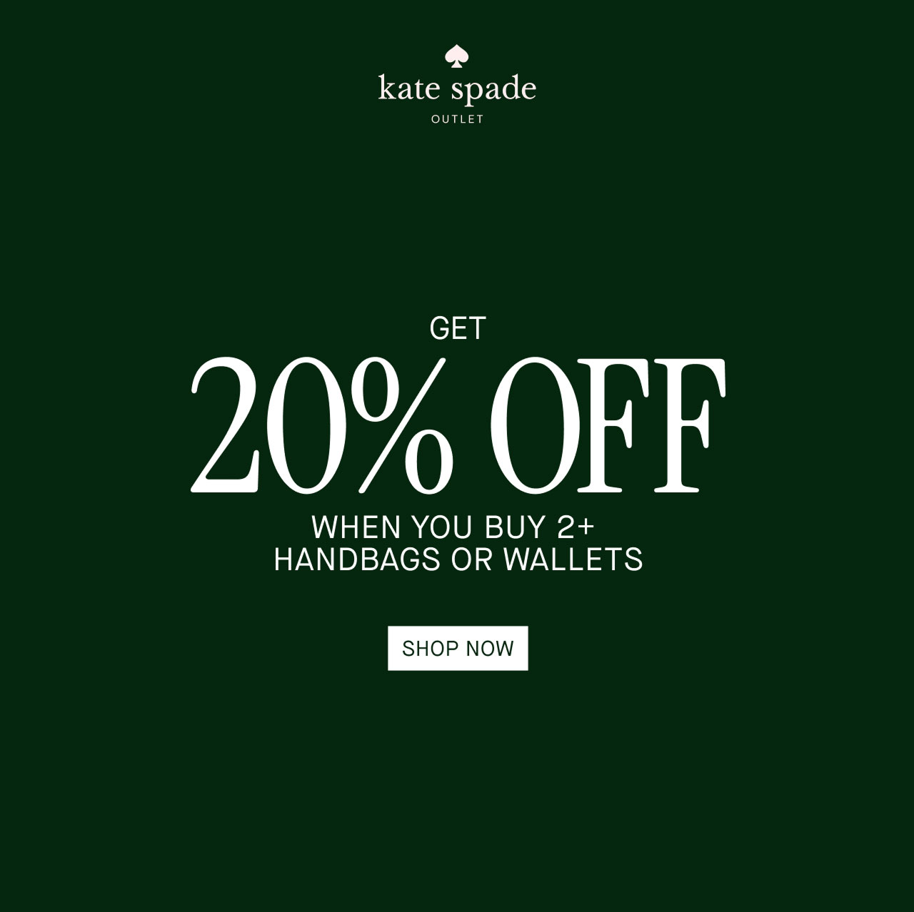 GET 20% OFF WHEN YOU BUY 2+ HANDBAGS OR WALLETS
