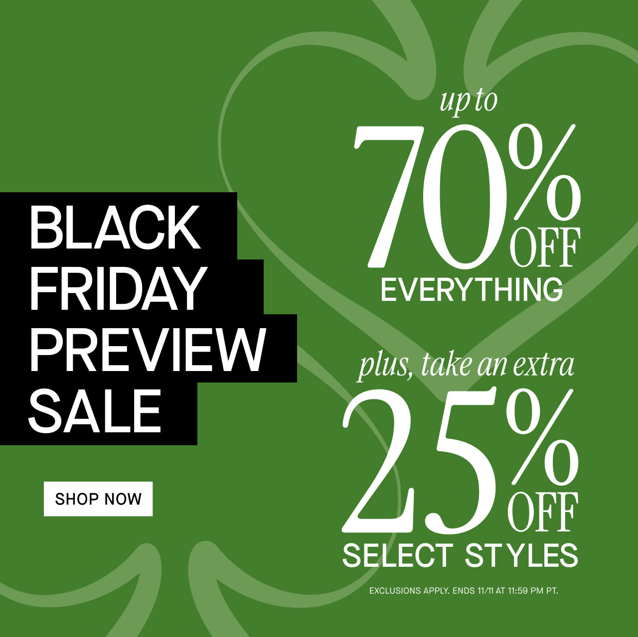 BLACK FRIDAY PREVIEW SALE