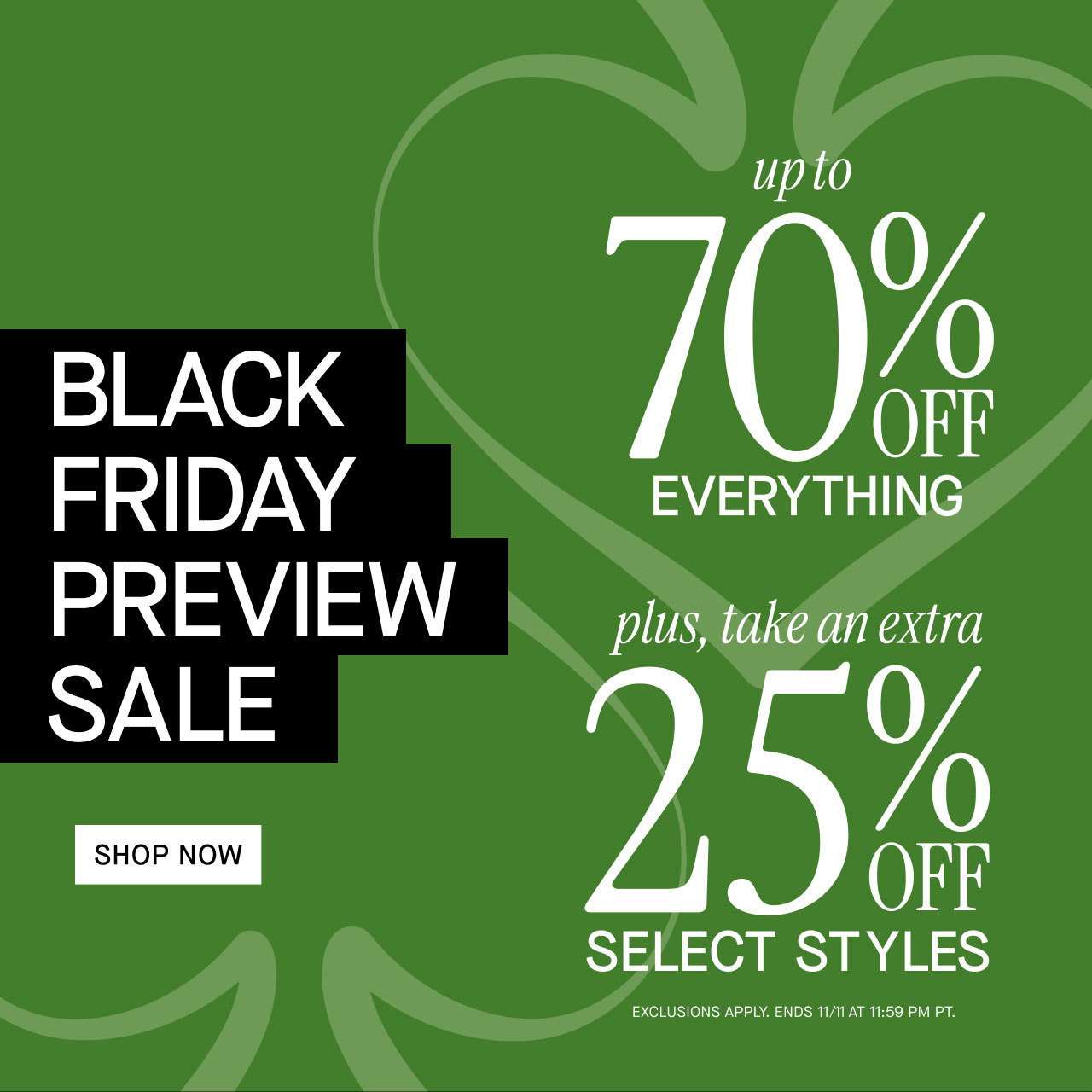 BLACK FRIDAY PREVIEW SALE