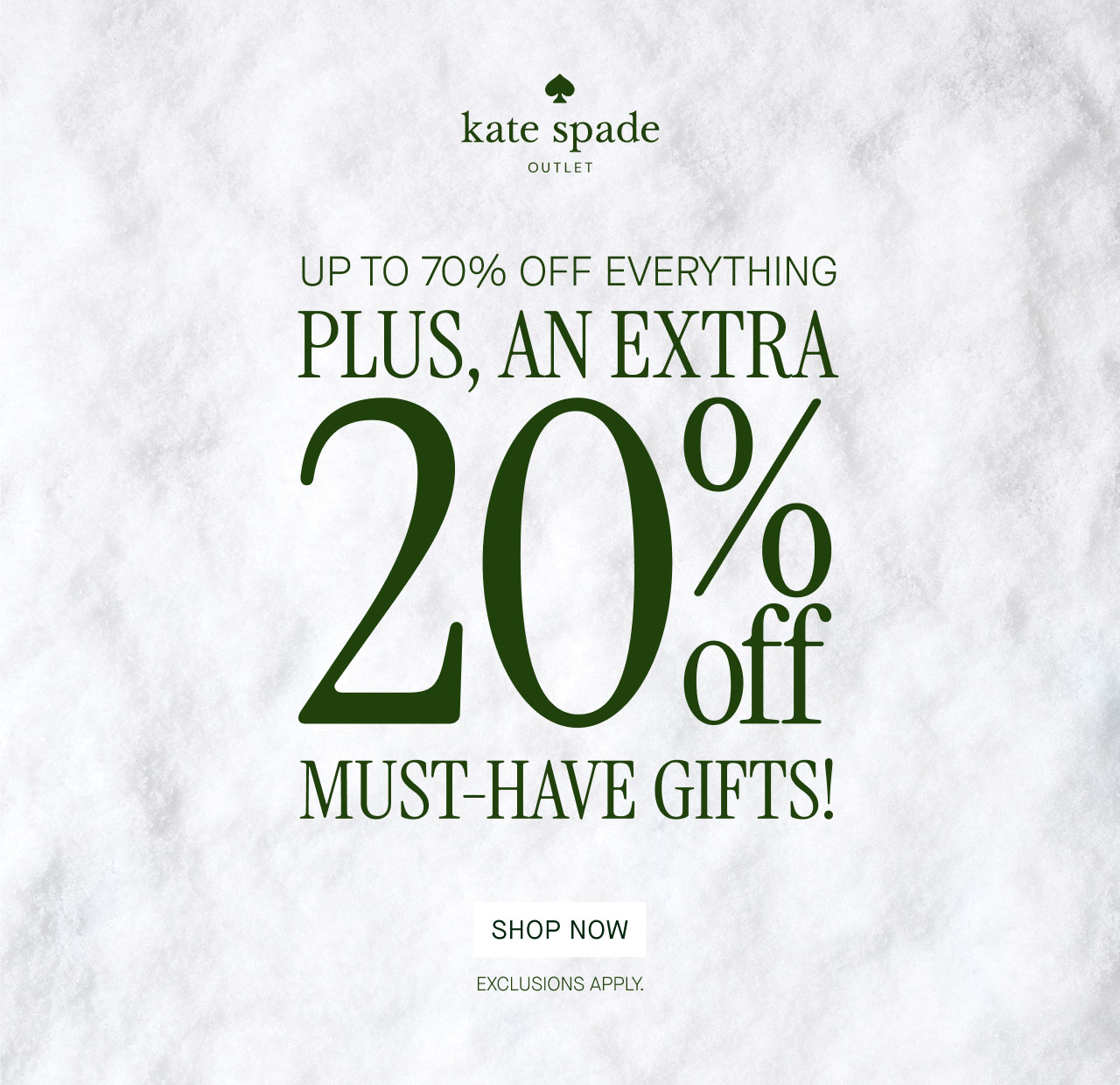 UP TO 70% OFF EVERYTHING PLUS, AN EXTRA 20% OFF MUST-HAVE GIFTS!