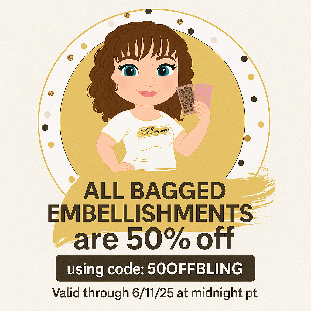 50% off bagged embellishments at kat scrappiness!