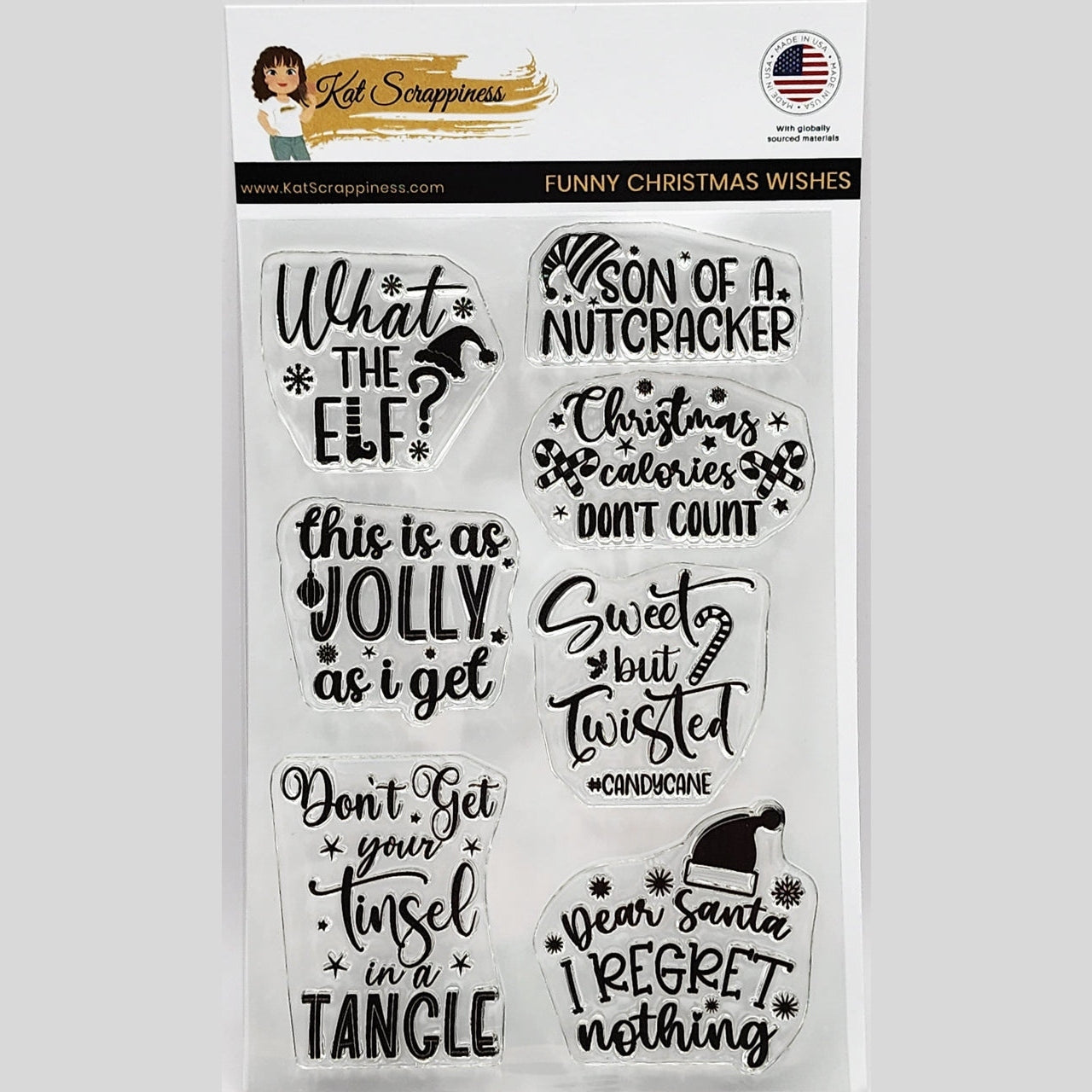 Funny Christmas Wishes Clear Stamp Set