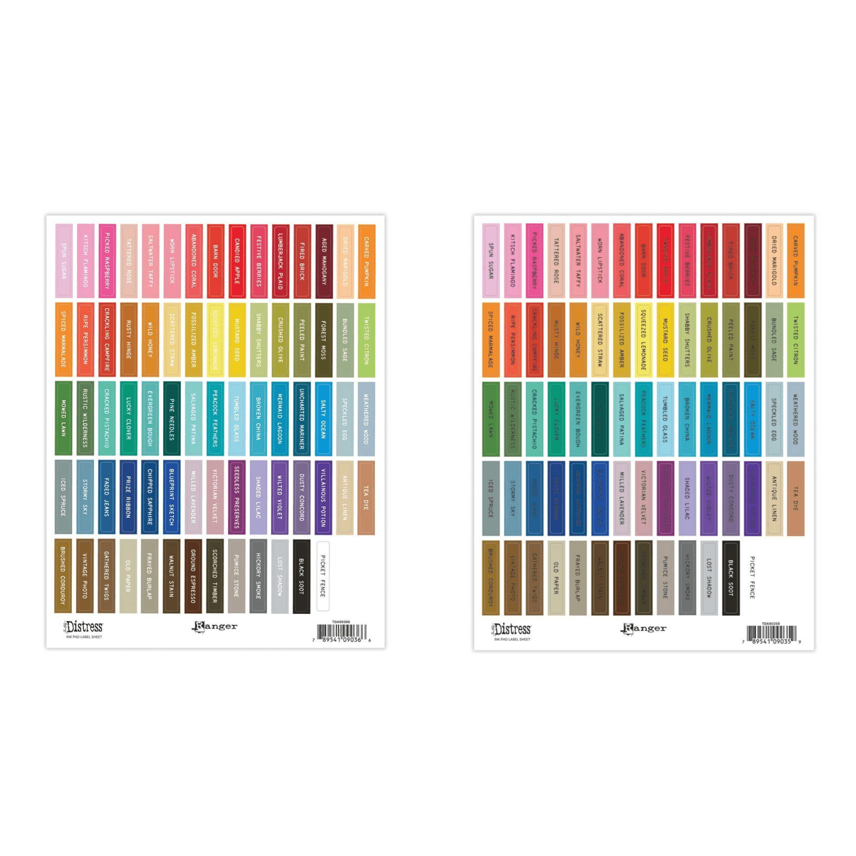 Tim Holtz Distress Ink Pad Label Sheets