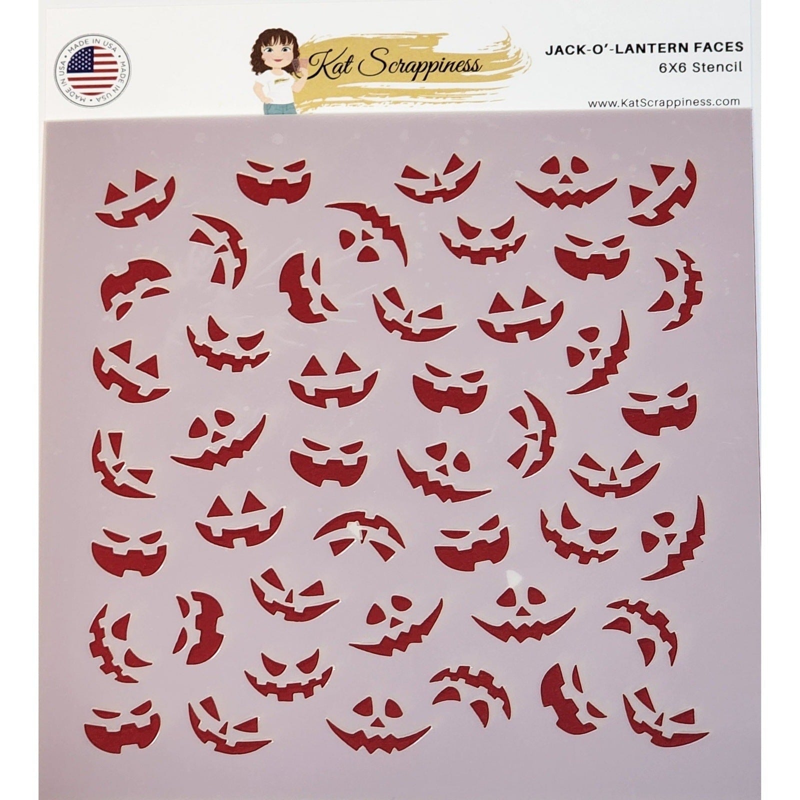 Jacko'lantern Faces 6x6 Stencil