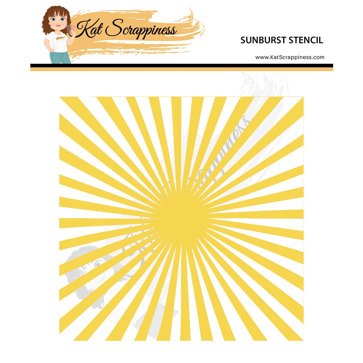 Sunburst 6x6 Stencil