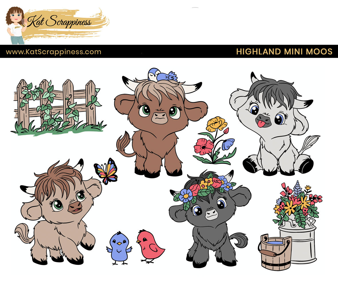 Highland Mini Moos Stamp Set - New Release!